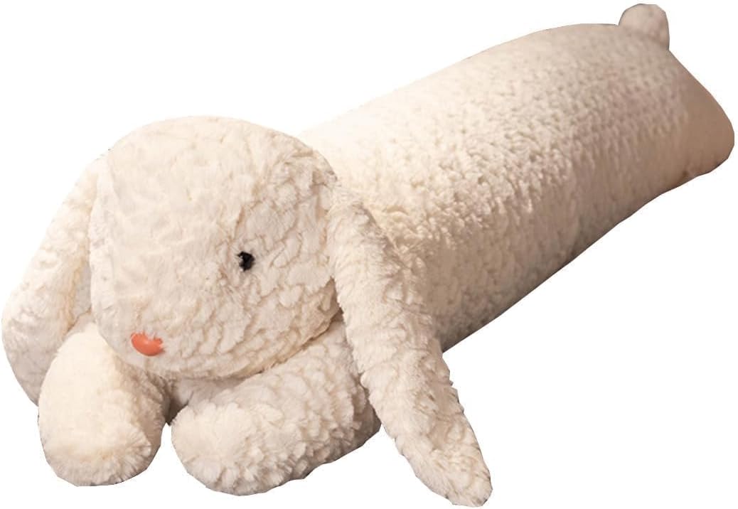 White Rabbit Plush Long Body Pillow 47 Inch