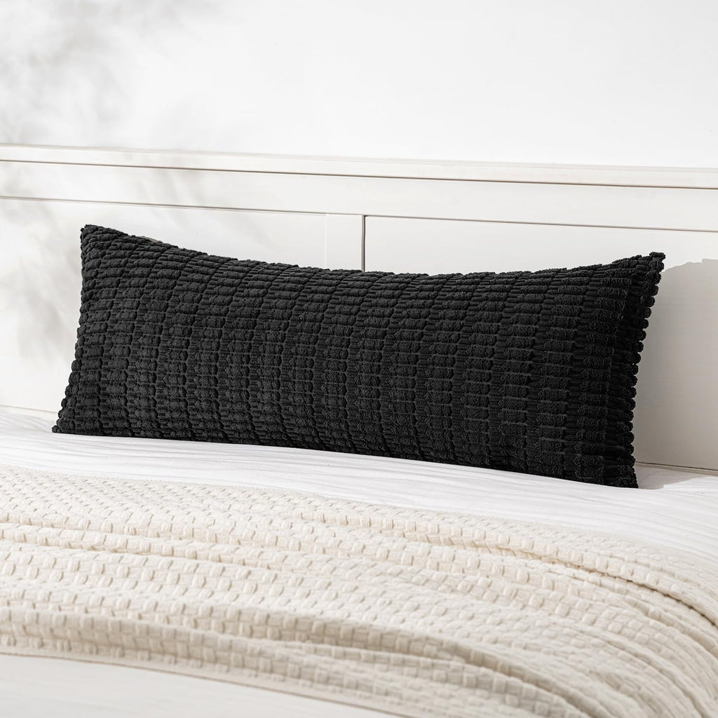 Cream White Boho Corduroy Striped Pillow Covers