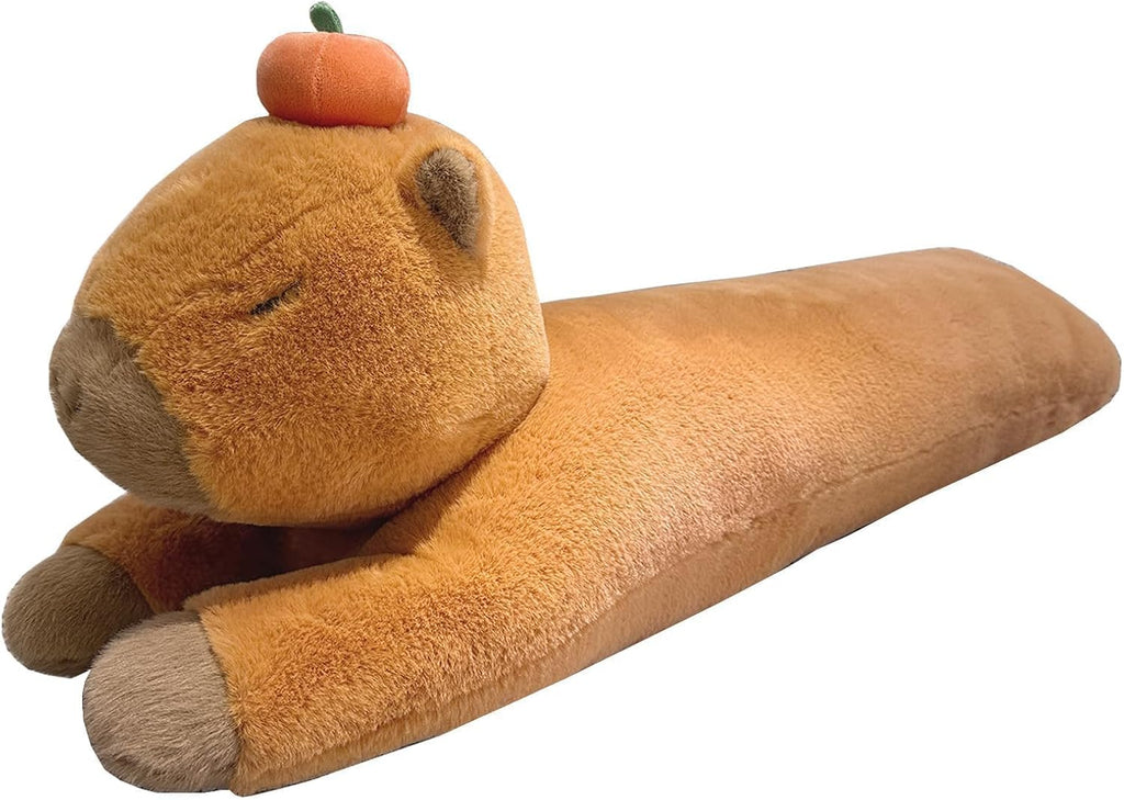 Capybara Plush Body Pillow with Persimmon