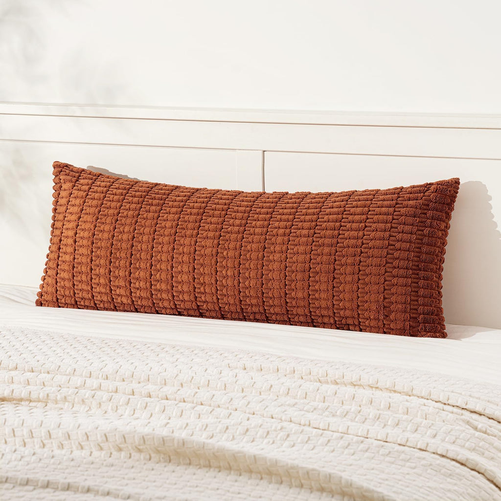 Cream White Boho Corduroy Striped Pillow Covers