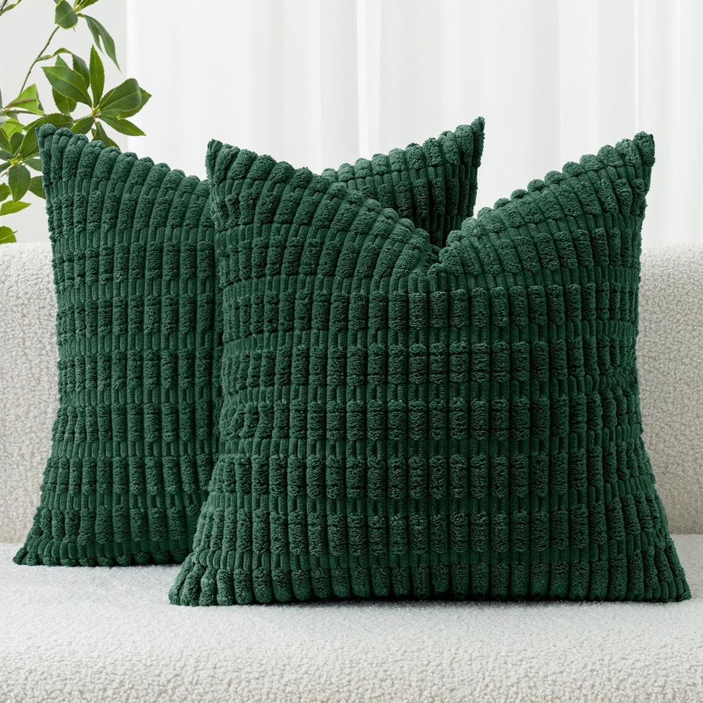 Cream White Boho Corduroy Striped Pillow Covers