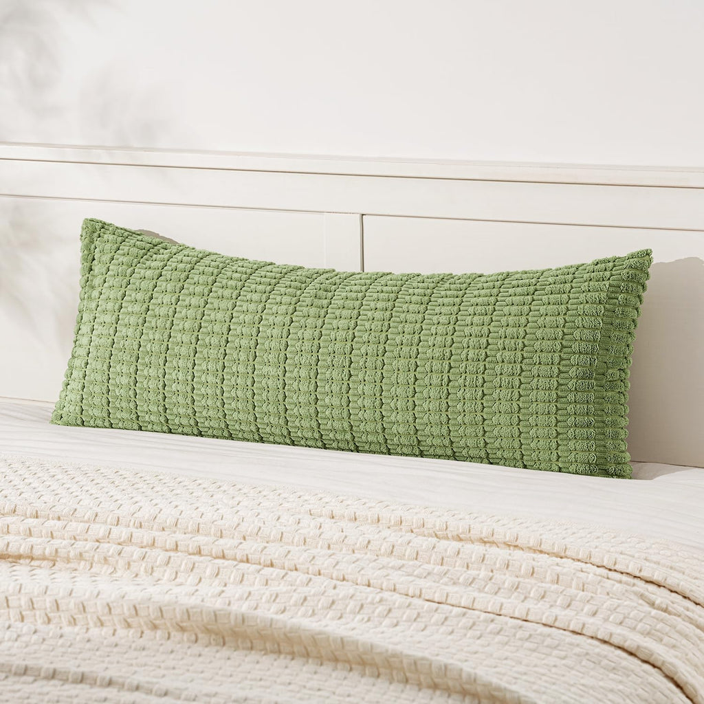 Cream White Boho Corduroy Striped Pillow Covers